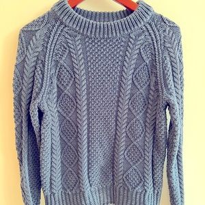 L.L. Bean Signature Cropped Fisherman Sweater small